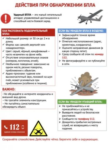 Действия при обнаружении БПЛА